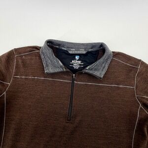 KUHL Mens‎ Small Brown Quarter Zip Pullover Long Sleeve Casual Outdoor Shirt